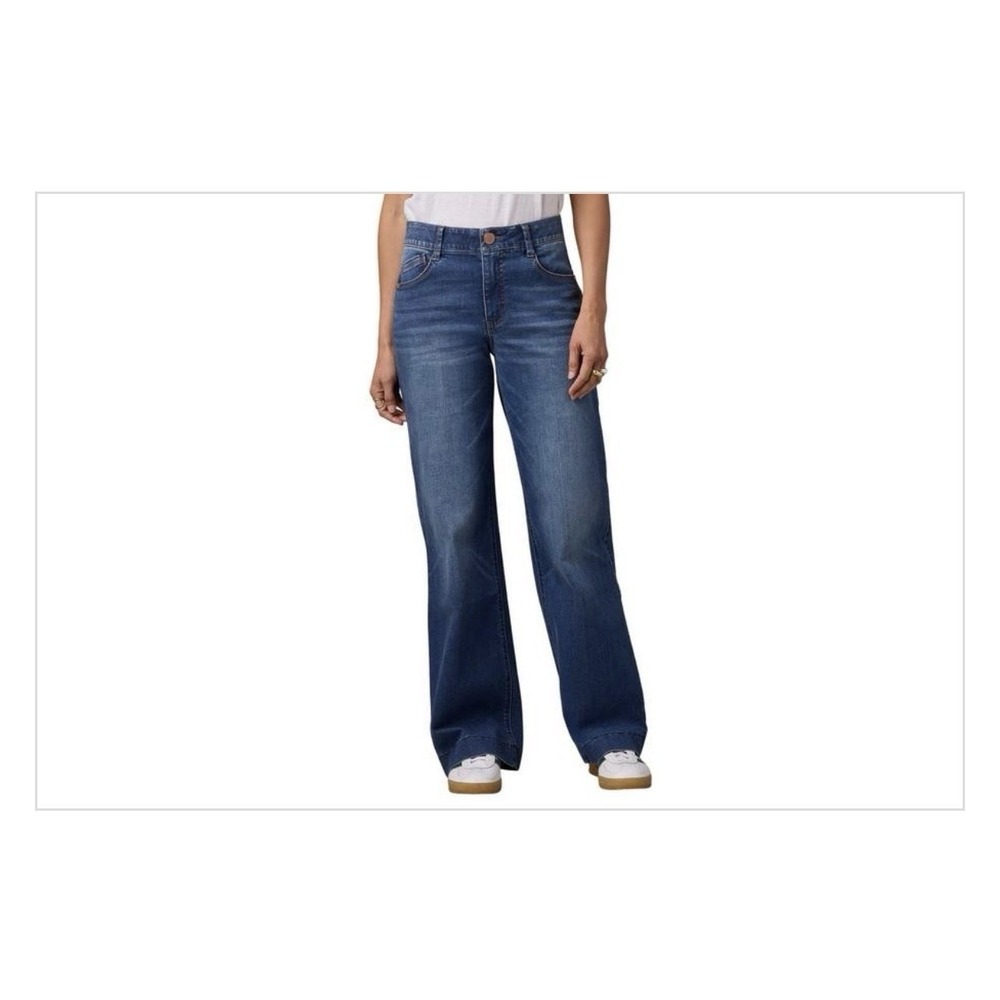 Wit & Wisdom Jeans Womens 10 Blue Cotton Blend Stretch Wide Leg
